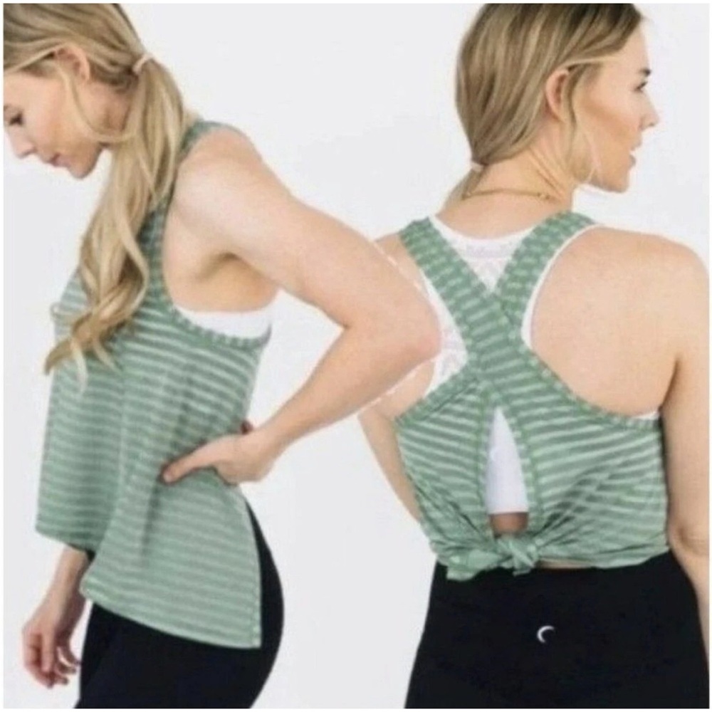 ZYIA Green Split Back Women's Tank Top